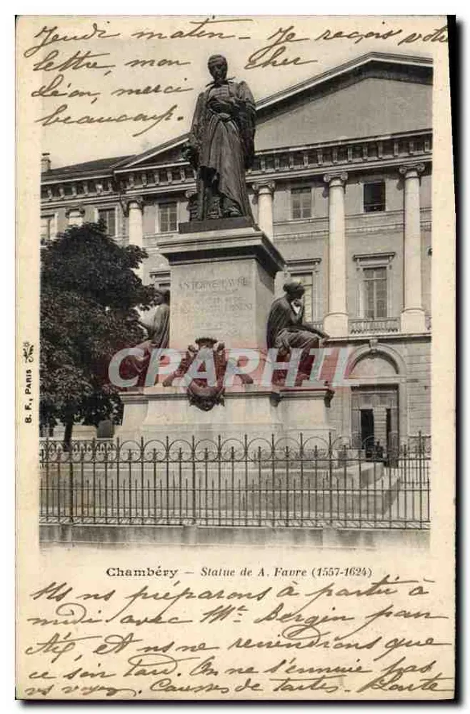 Chambéry — Estátua de A. Faure (1557-1624) — B. F. Paris - Frente