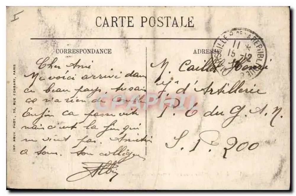 Marseille — Allgemeiner Blick von der Notre-Dame de la Garde — Imp. Neuvi, 25, rue Fondary, Paris - Rückseite