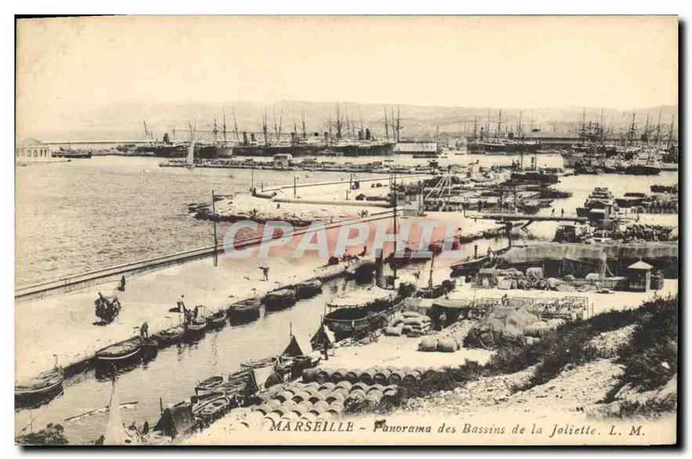 Marseille — Panorama der Bassins de la Joliette — L. M. - Vorderseite