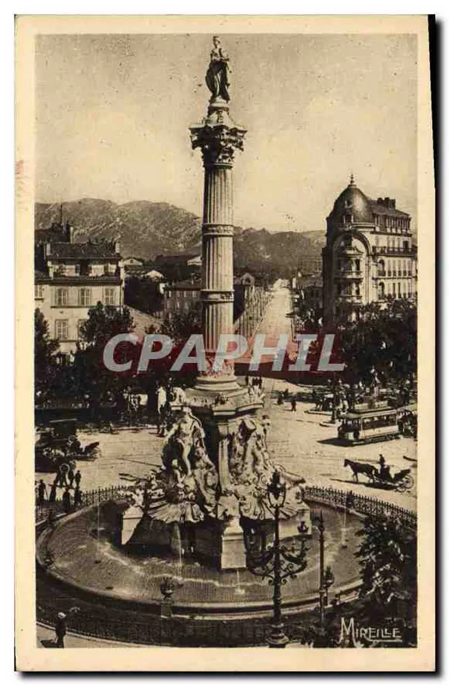 Place Castellane et Fontaine Cantini — Marseille — Éditions Mireille - Recto