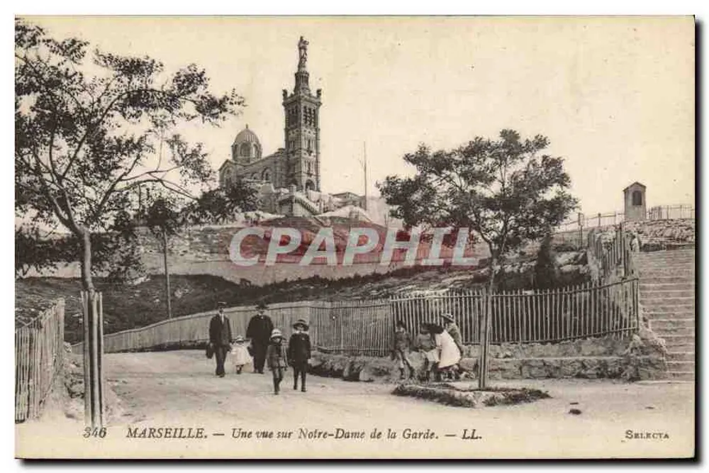 Marseille — Une vue sur Notre-Dame de la Garde — LL. — SELECTA - Recto