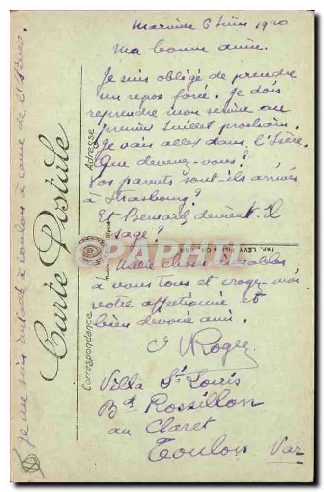 Marseille — Une vue sur Notre-Dame de la Garde — LL. — SELECTA - Verso