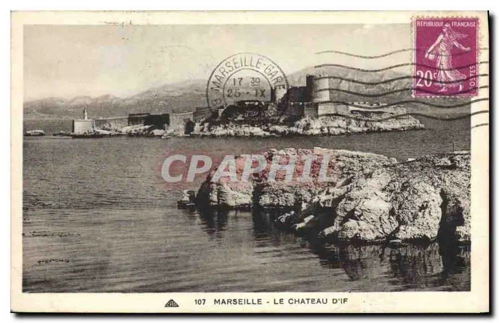 Marselha - O Castelo de If — editor Sté. Bourg - n° 107 - Frente