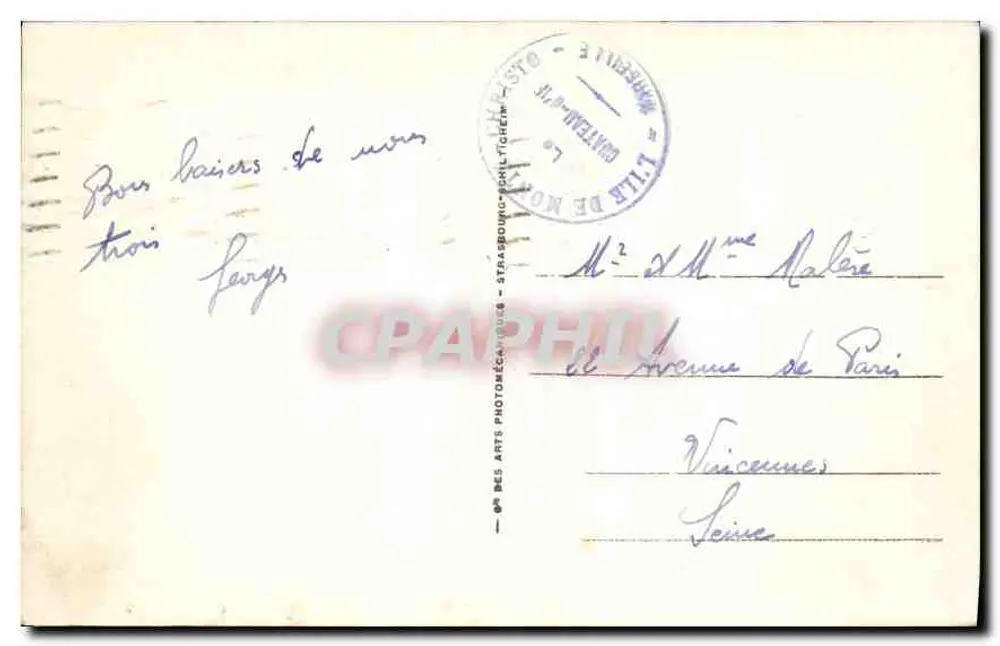 Marselha - O Castelo de If — editor Sté. Bourg - n° 107 - Verso