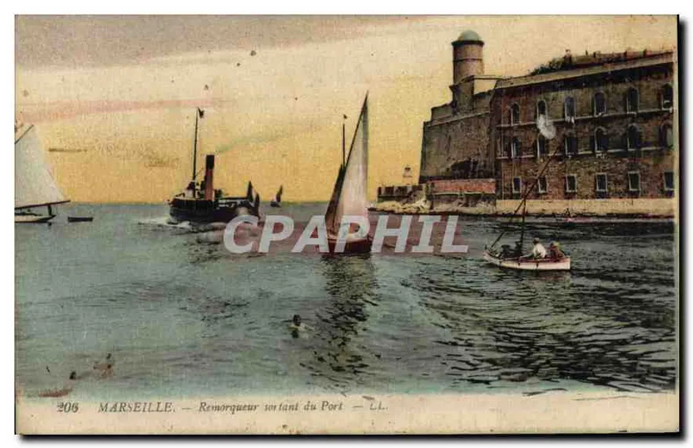 Marseille — Remorqueur sortant du Port — L.L. n°206 - Frente