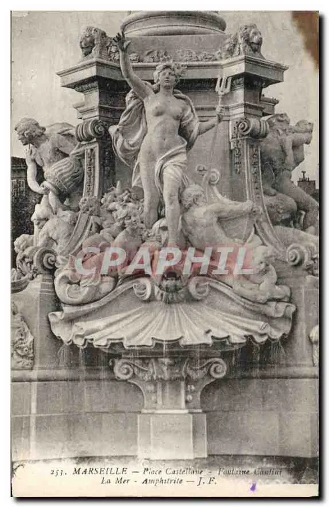 Marseille — Place Castellane — Fontaine Cantinat, La Mer - Amphitrite — J.F. - Vorderseite