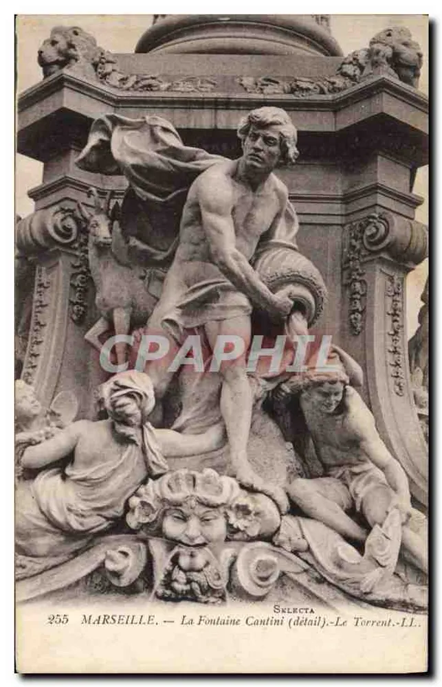 Marseille — Die Fontäne Cantini (Detail) — Le Torrent — Sklecta - Vorderseite