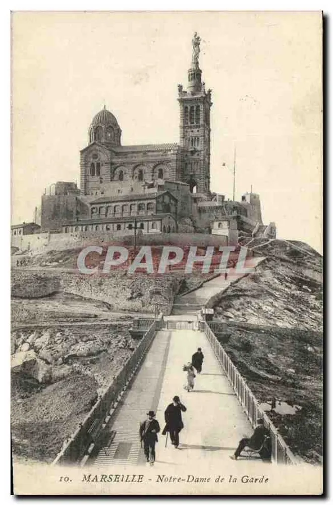 Marselha - Nossa Senhora da Guarda — vista do caminho da Guarda, editor desconhecido, n° 10 - Frente