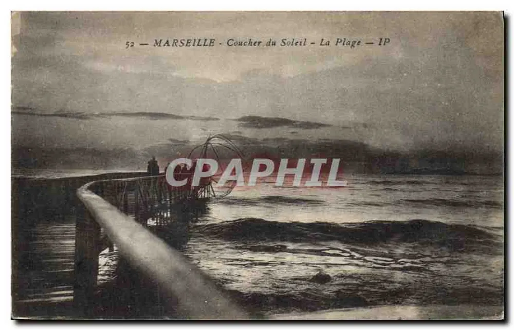 MARSEILLE - zachód słońca - plaża - IP - Awers