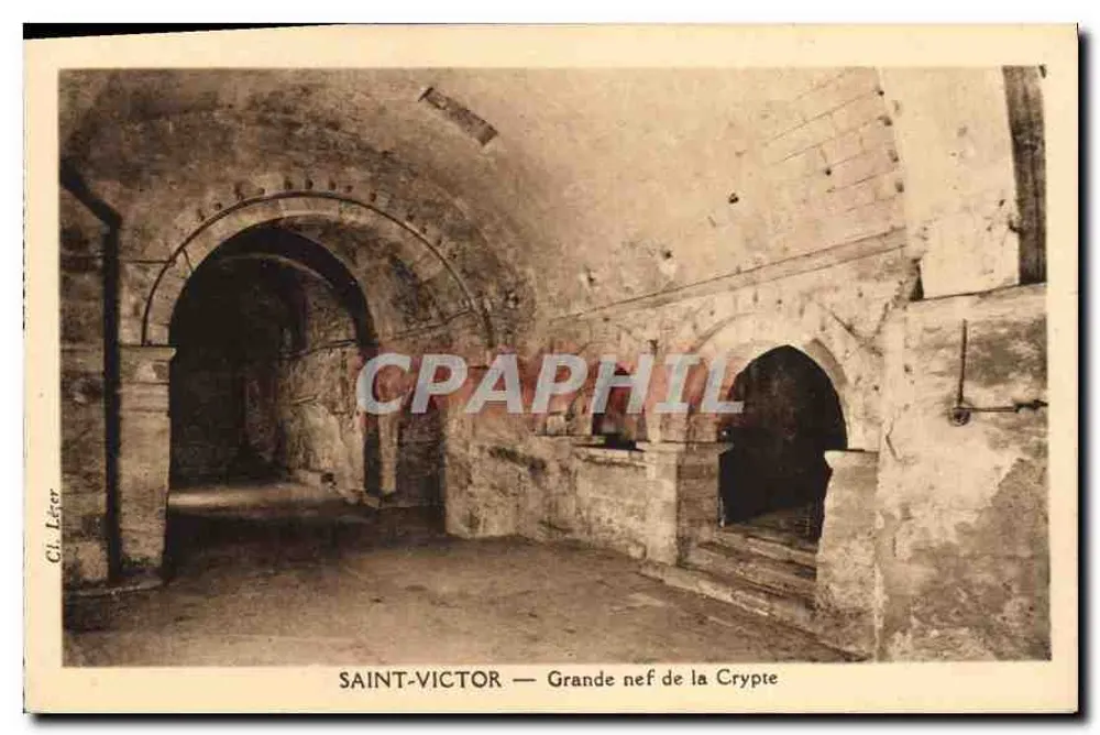 Saint-Victor — Grande nef da Cripta — Cl. Léger - Frente