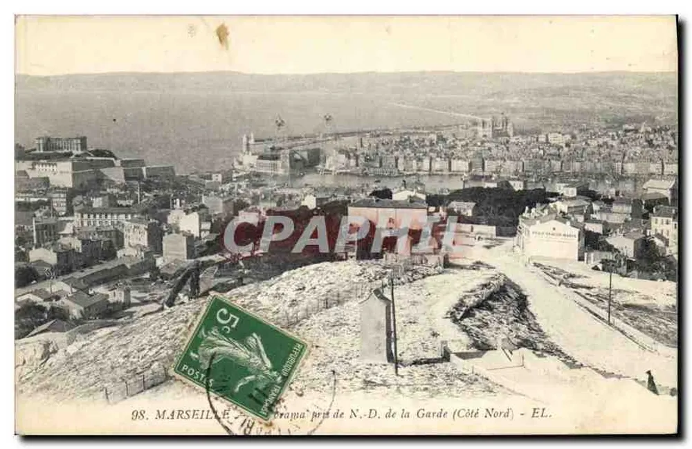 Ansicht von Marseille — Ansicht von Notre-Dame de la Garde (Nordseite) — EL. - Vorderseite