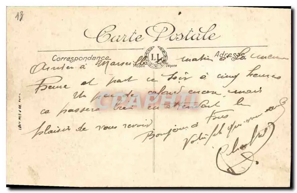 Marselha — Nossa Senhora da Guarda — LL. n°8 - Verso