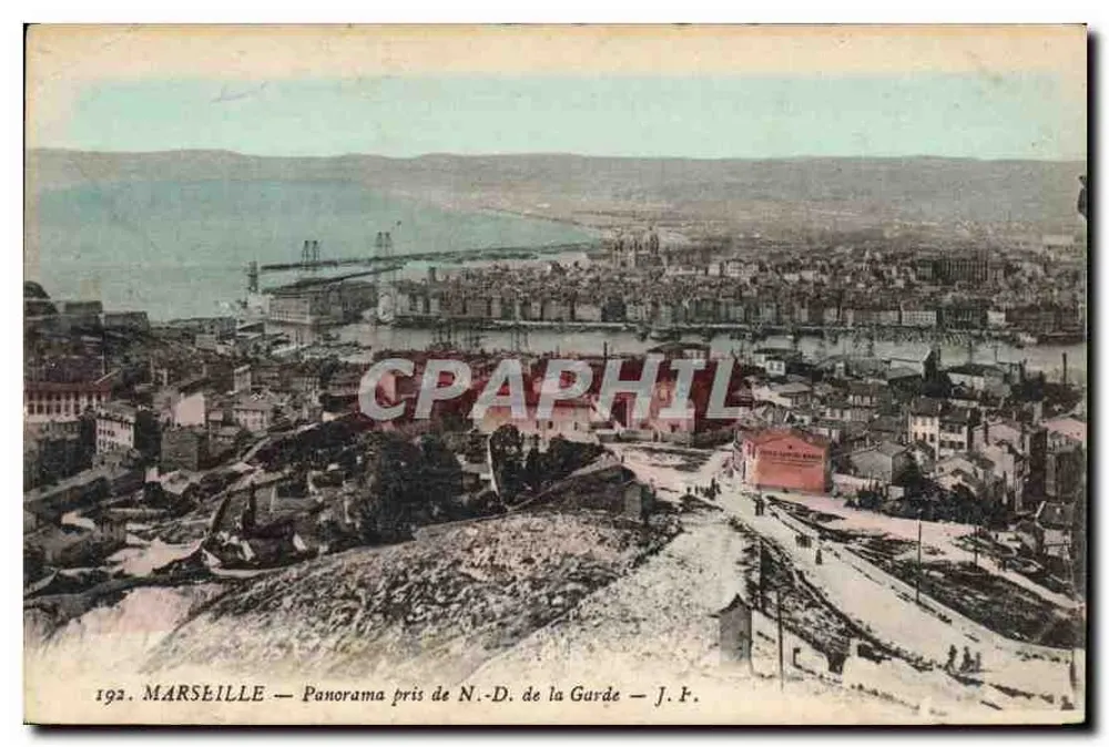Marsiglia — Panorama preso da Nostra Signora della Guardia — J. F. - Recto