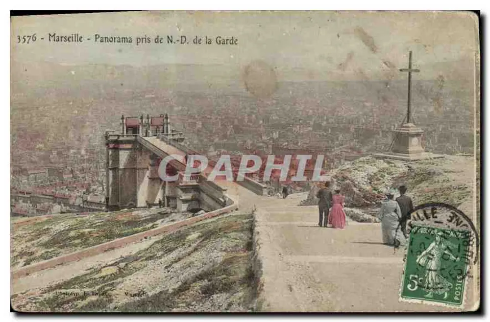 Marseille - Panorama pris de N.-D. de la Garde - Éditeur : L. Béchard, Marseille, n° 3576 - Frente