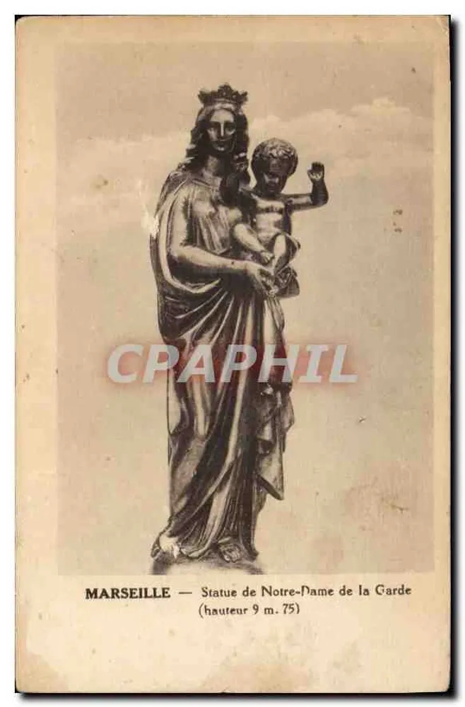Marselha — Estátua de Nossa Senhora da Guarda — altura 9 m. 75 - Frente