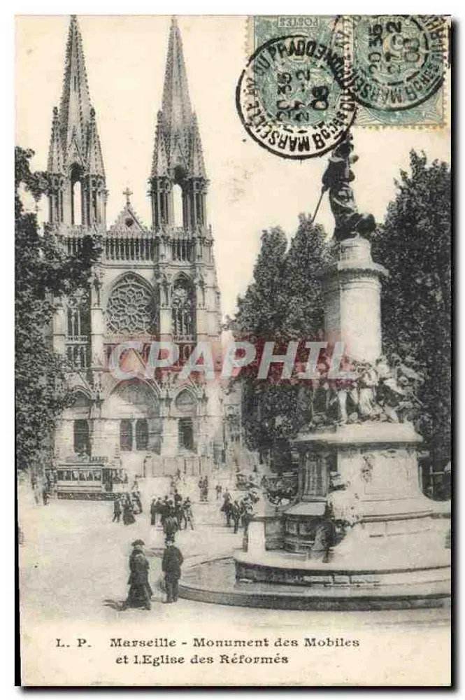 Marseille - Denkmal der Mobiles und die Reformierte Kirche — Verlag L. P. - Vorderseite