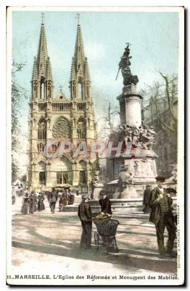 Marseille. Die Reformierte Kirche und Denkmal der Mobiles — Edition C. Mancièrè, Marseille, n°11 - Vorderseite