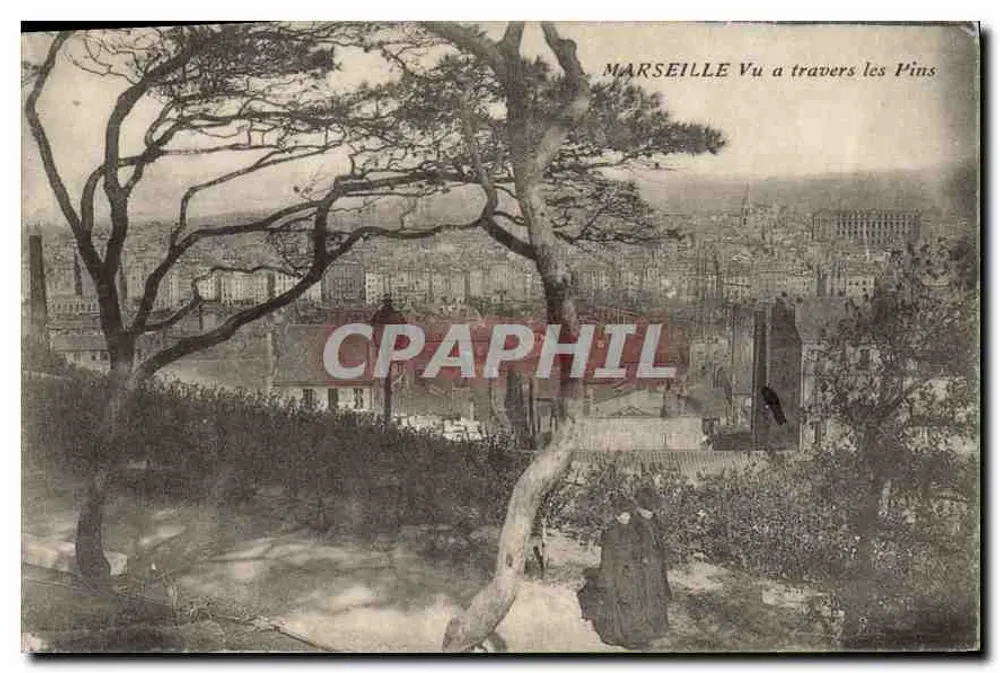 Marseille Vista através dos Pinheiros — vista panorâmica — editor não visível - Frente