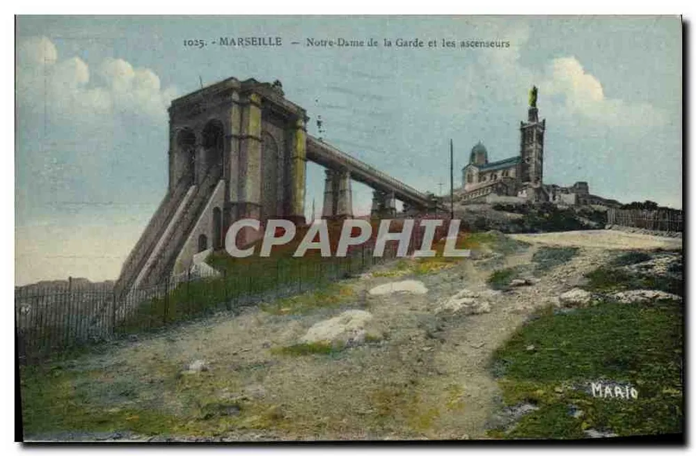 Marseille — Notre-Dame de la Garde et les ascenseurs — Édition D'Art Diguez n°1025 - Recto