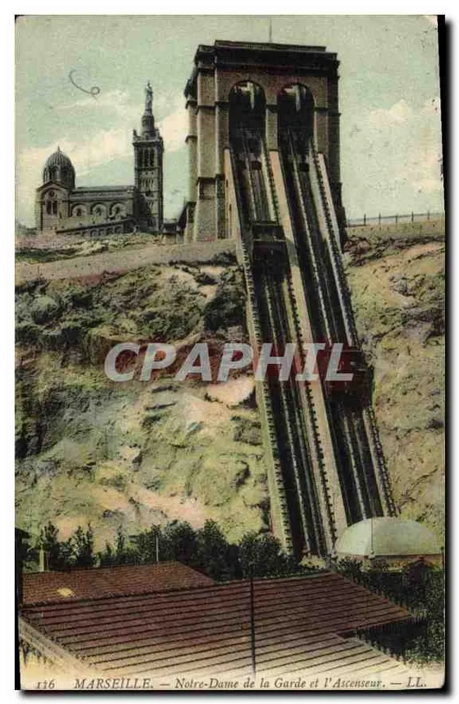 Marseille — Notre-Dame de la Garde et l'Ascenseur — LL. n° 116 - Recto
