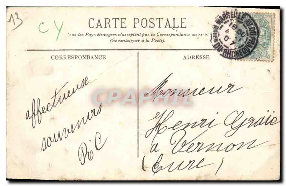 Marseille — Notre-Dame de la Garde et l'Ascenseur — LL. n° 116 - Verso
