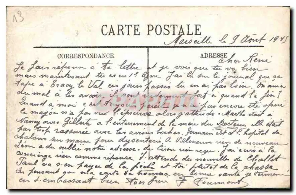 Marselha — Nossa Senhora da Guarda — LL. - Verso