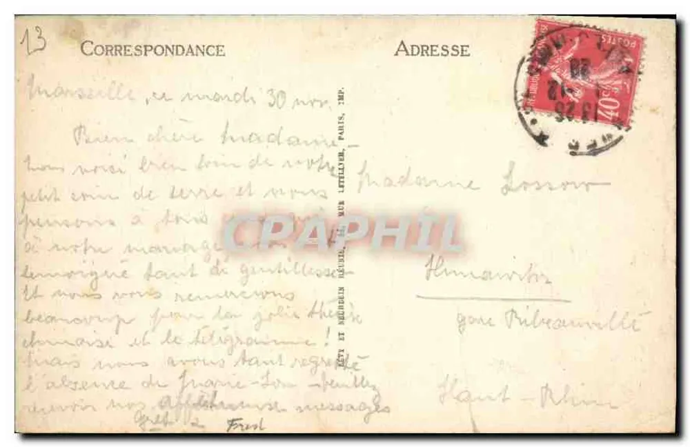 Marseille — Notre-Dame de la Garde — LL - Verso