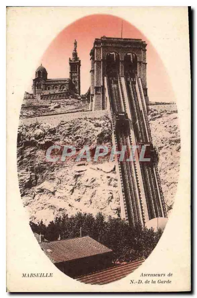 Marseille — Elevadores de N.-D. de la Garde — editor não visível - Frente