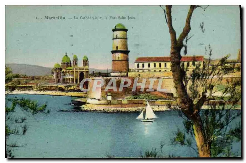 Marseille — Die Kathedrale und das Fort Saint-Jean — unbekannter Verleger, Seriennummer 1 - Vorderseite