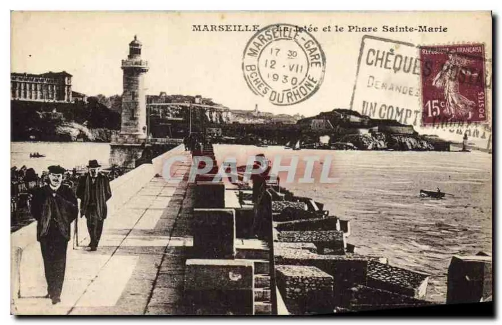 Marseille — Die Mole und der Leuchtturm Sainte-Marie — Verlag nicht sichtbar - Vorderseite