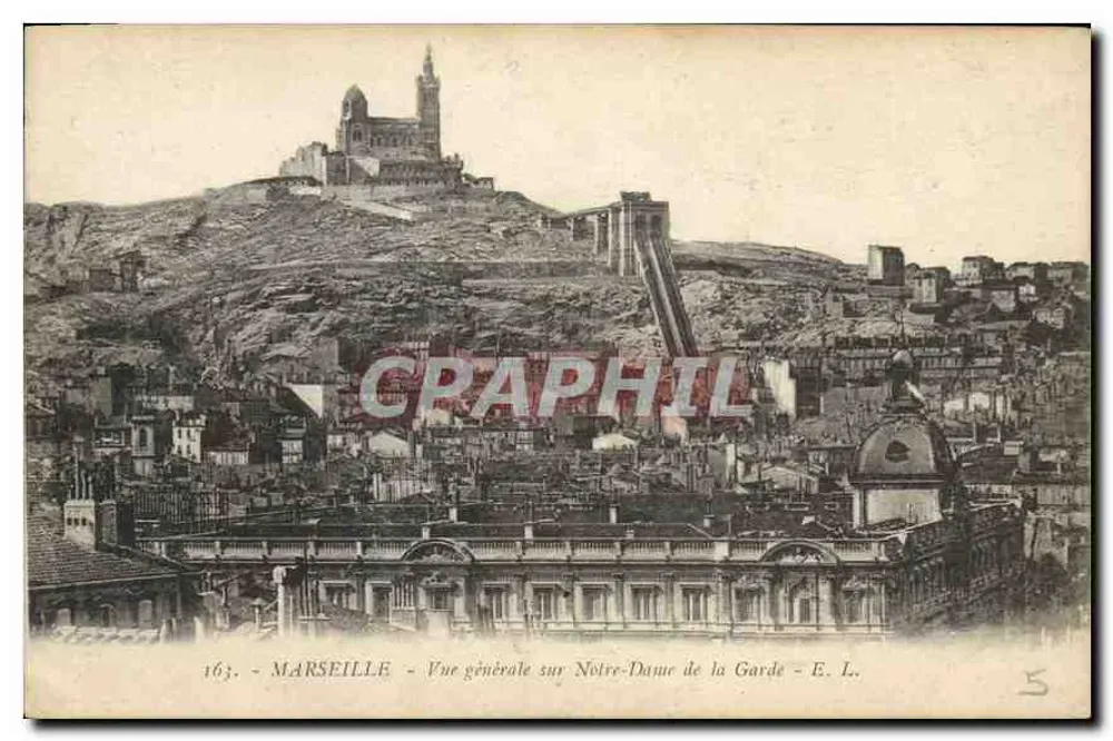 MARSEILLE - Allgemeiner Blick auf Notre-Dame de la Garde - E. L. n° 163 - Vorderseite