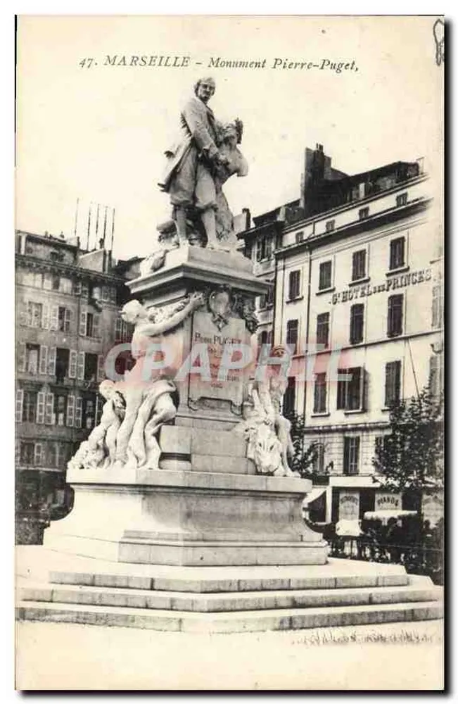 Marselha — Monumento Pierre-Puget — editor Pluche, n°47 - Frente