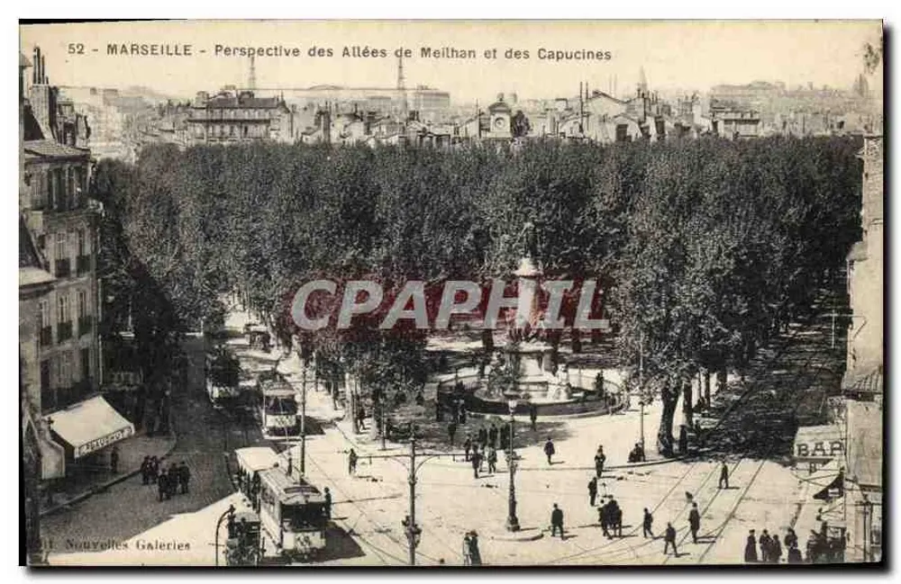 Marseille - Perspektive der Allées de Meilhan und Capucines — Nr. 52 — Nouvelles Galeries - Vorderseite
