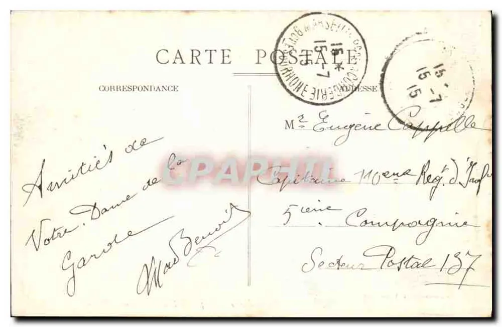 Marseille - D. de la Garde - Die Brücke bei 100 m - Rückseite