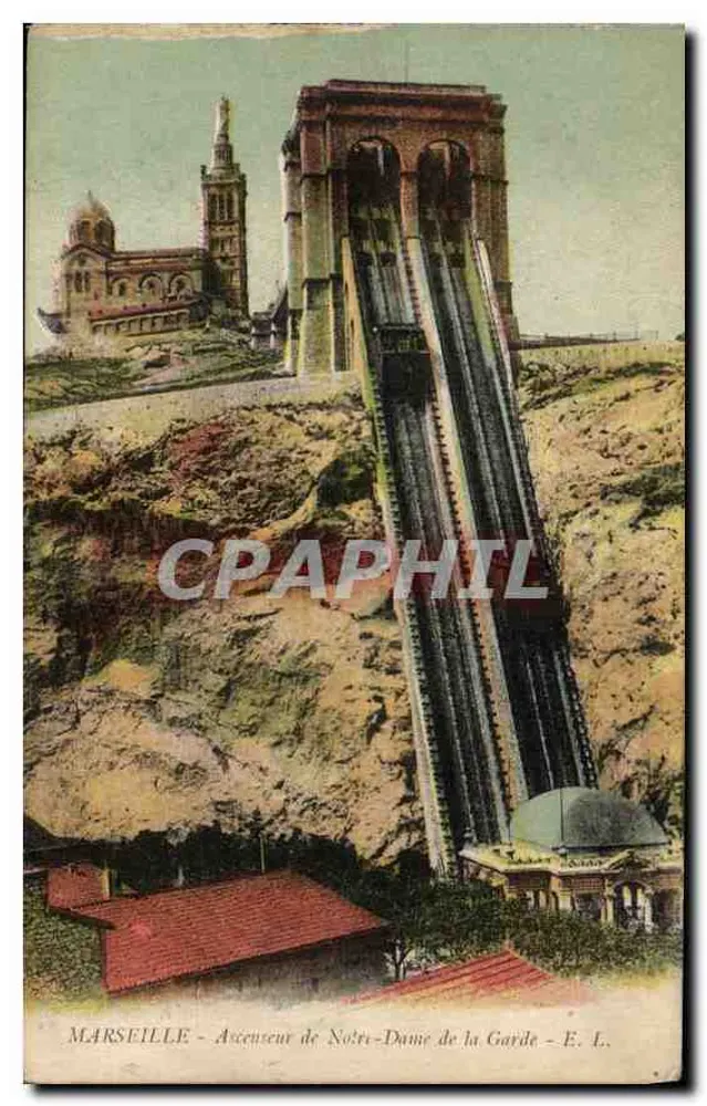 MARSEILLE - Die Aufzug der Notre-Dame de la Garde - E. L. - Vorderseite
