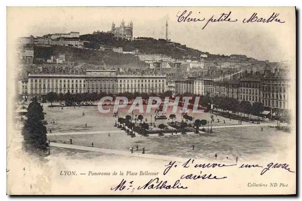 LYON — Panorama da Praça Bellecour — Coleções ND Plost - Frente