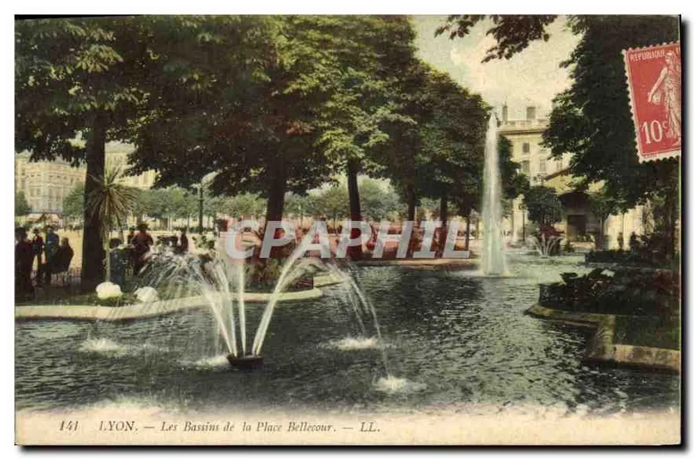 LYON — Die Becken der Place Bellecour — LL. n°141 - Vorderseite