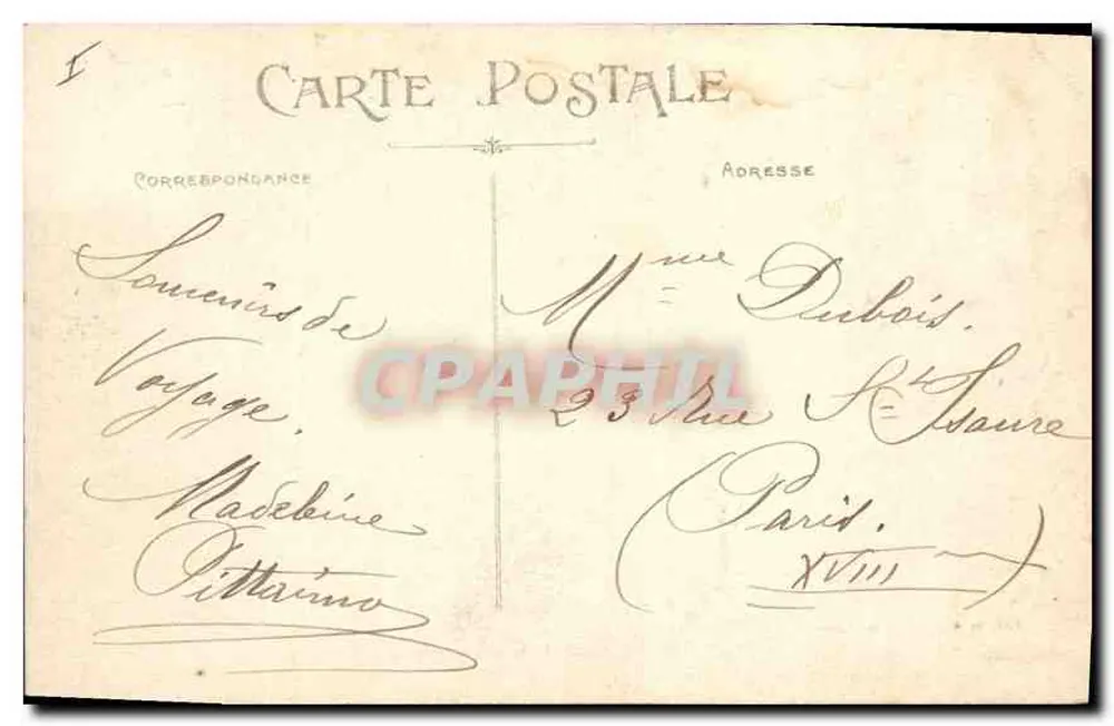 LYON Place Bellecour und Fourvière-Hügel — Verlag Carriler, registriertes Modell, Nr. 38 - Rückseite