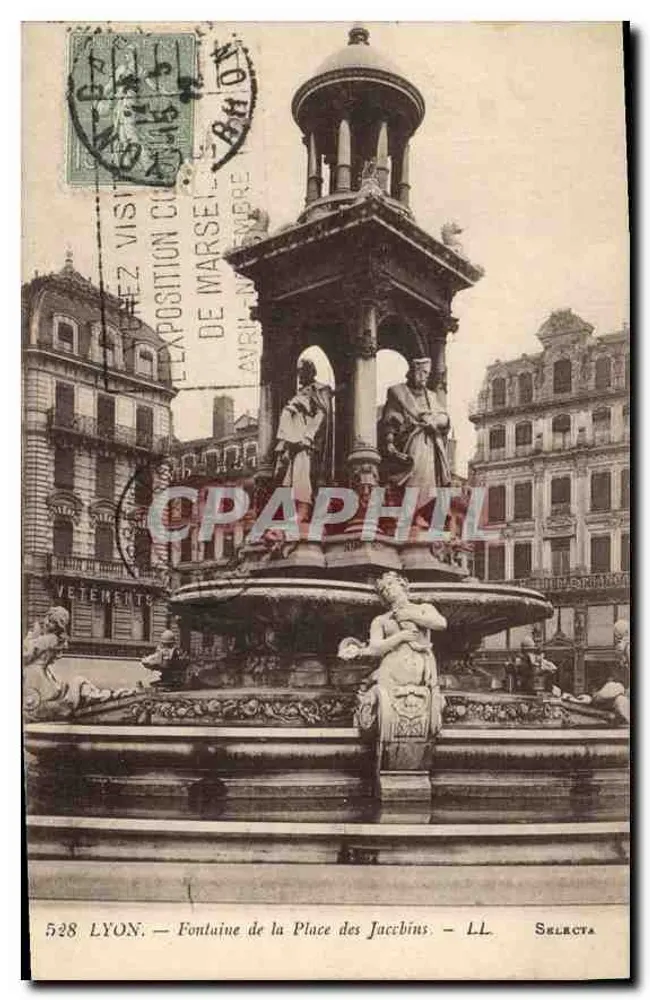 LYON — Fontäne der Place des Jacobins — LL. Selecta, n° 528 - Vorderseite