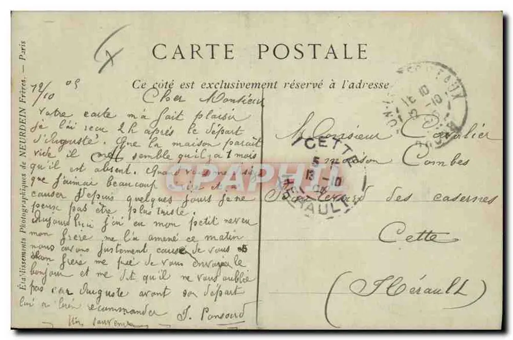 LYON — A Estátua de Ampère — Coleções ND Fot - Verso