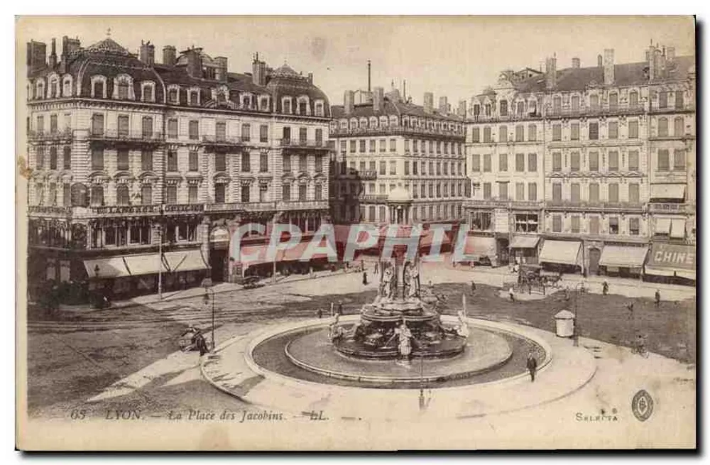 LYON — A Praça dos Jacobinos — S. LEVY & Cie, Sér. 65 - Frente