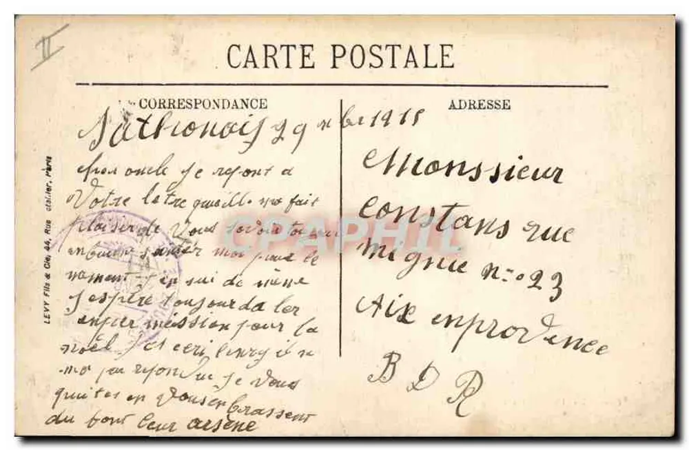 LYON — A Praça dos Jacobinos — S. LEVY & Cie, Sér. 65 - Verso