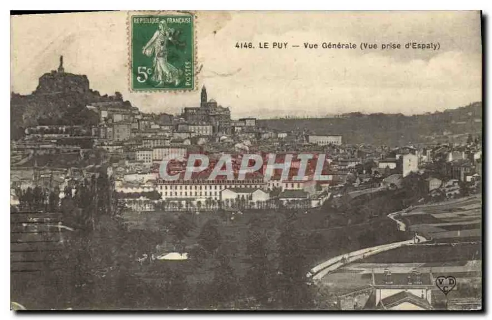 Le Puy — Allgemeine Ansicht (Aufnahme von Espaly) — unbekannter Verlag, Seriennummer 4146 - Vorderseite