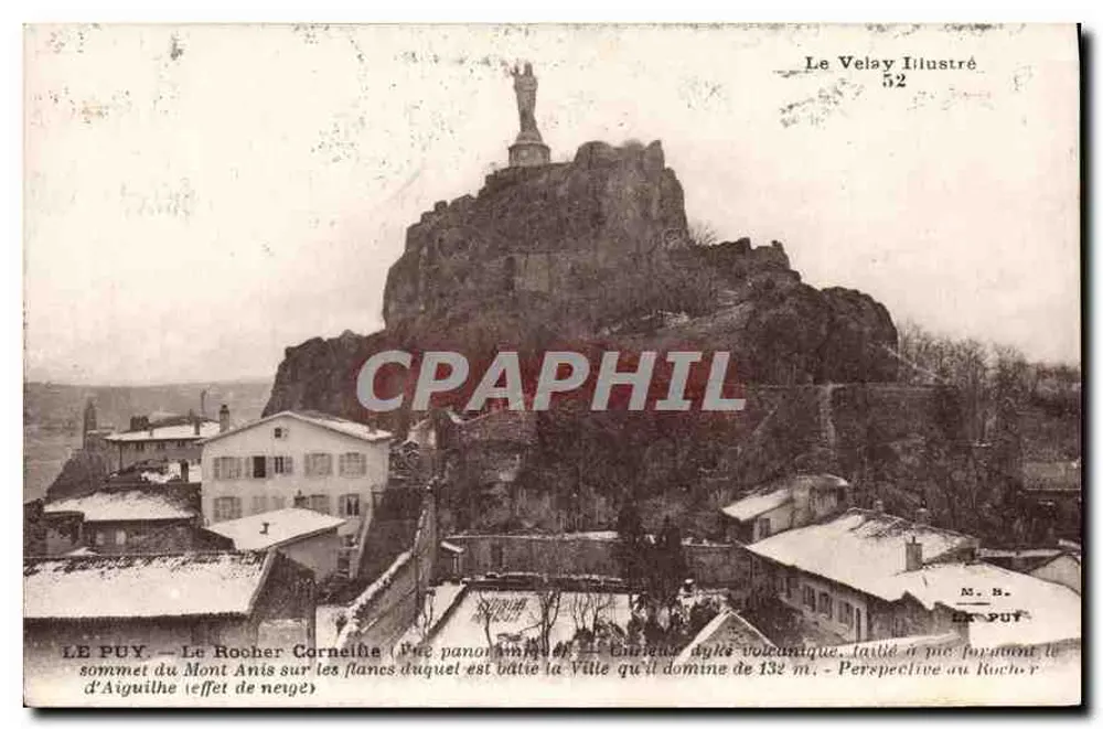 Le Puy — Le Rocher Cornet (effet de neige) — Le Velay Illustré n°52 - Recto