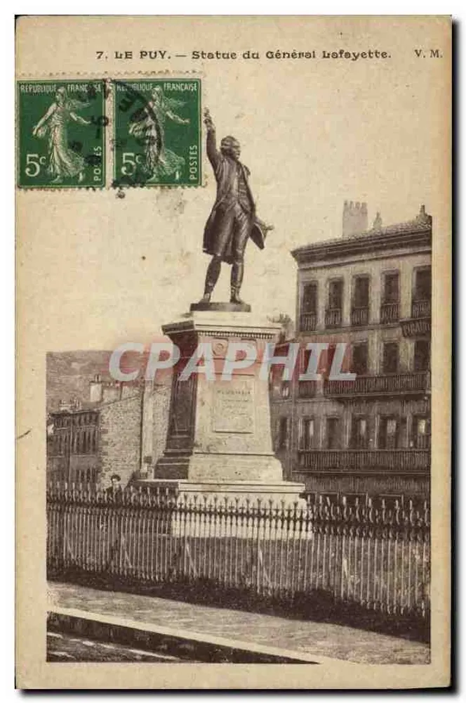 Le Puy — Statua generała Lafayette — V.M. - Awers