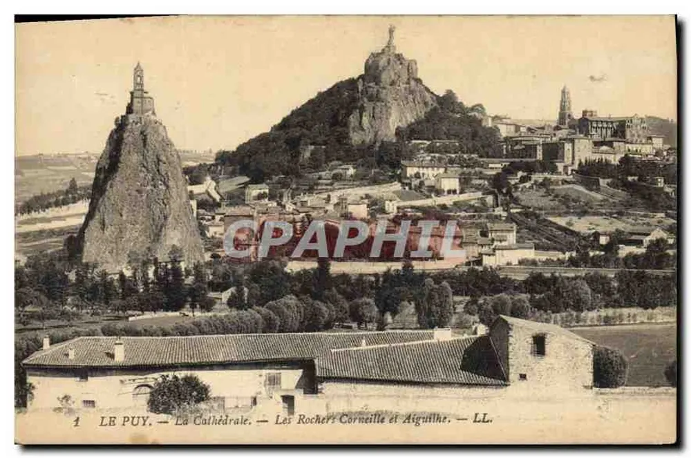 Le Puy — Die Kathedrale — Die Felsen Cornille und Aiguilhe — LL. - Vorderseite