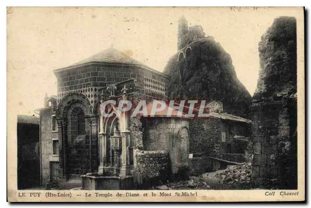 Le Puy (Haute-Loire) — Der Tempel der Diana und der Mont Saint-Michel — Sammlung Chauvet - Vorderseite
