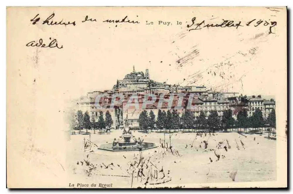 A Place du Breuil — Le Puy, vista panorâmica — editor não identificado - Frente