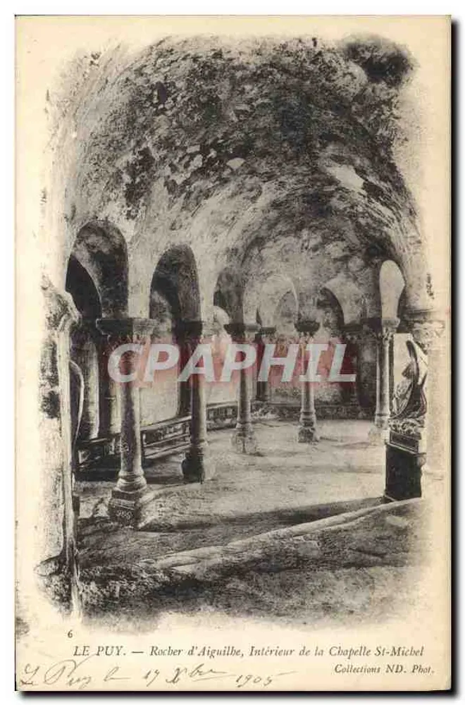 Le Puy — Rocher d'Aiguilhe, Interior da Capela São Miguel — Collections ND. Fot. - Frente