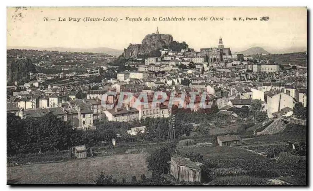 Le Puy (Haute-Loire) — Ansicht der Kathedrale von Westen — B. F., Paris - Vorderseite